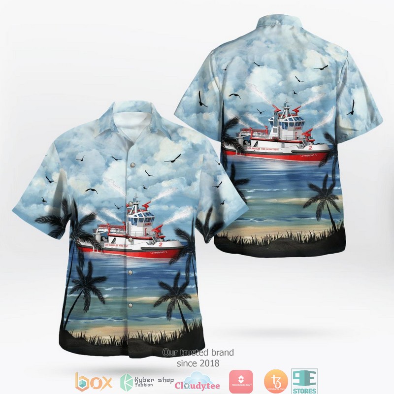 Los Angeles Fire Department Warner L Lawrence Fireboat Hawaii 3D Shirt Los Angeles Fire Department Warner L Lawrence Fireboat Hawaii 3D Shirt