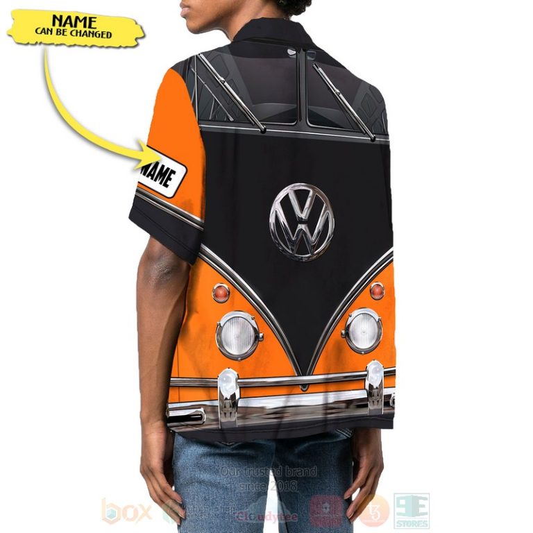 Love-Campervan-Custom-Name-Black-Orange-Hawaiian-Shirt-2