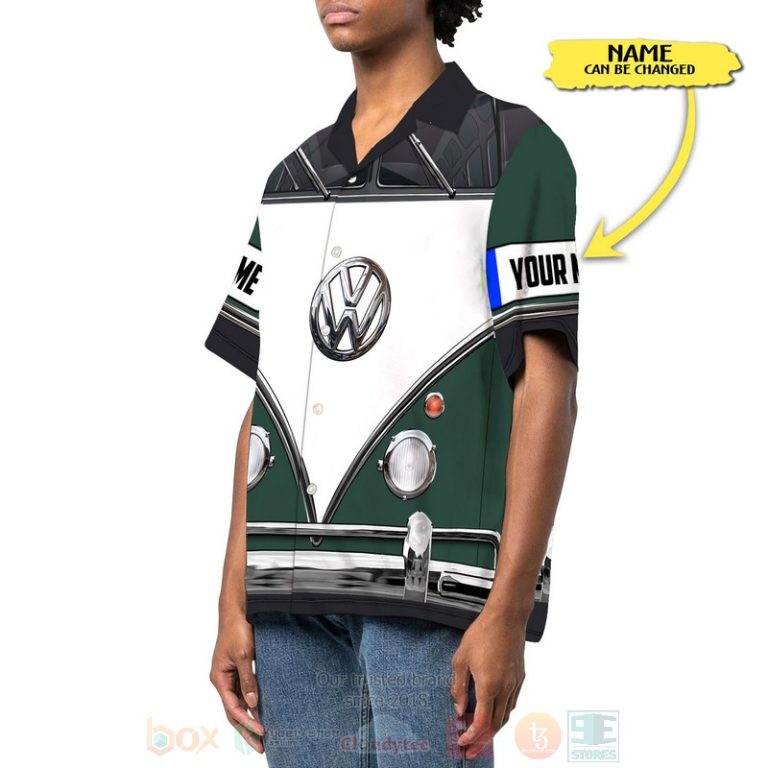 Love-Campervan-Custom-Name-Green-Hawaiian-Shirt-1