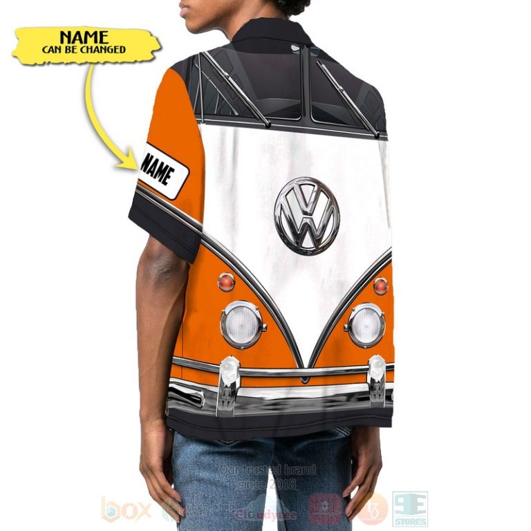 Love-Campervan-Custom-Name-Orange-Hawaiian-Shirt-2