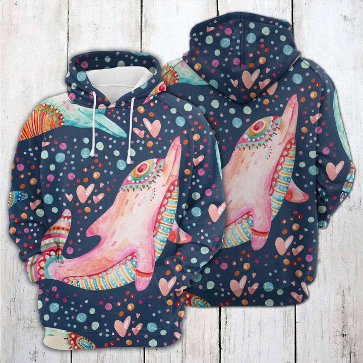 Lovely Dolphins 3D Printed Hoodie/Zipper Hoodie - e41d23cf39f1 Lovely Dolphins 3D Printed Hoodie/Zipper Hoodie - e41d23cf39f1