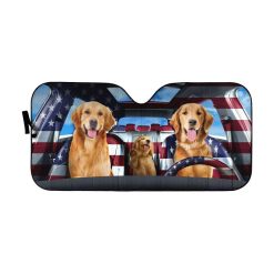 Lovely Golden Retriever Car Auto Sun Shade