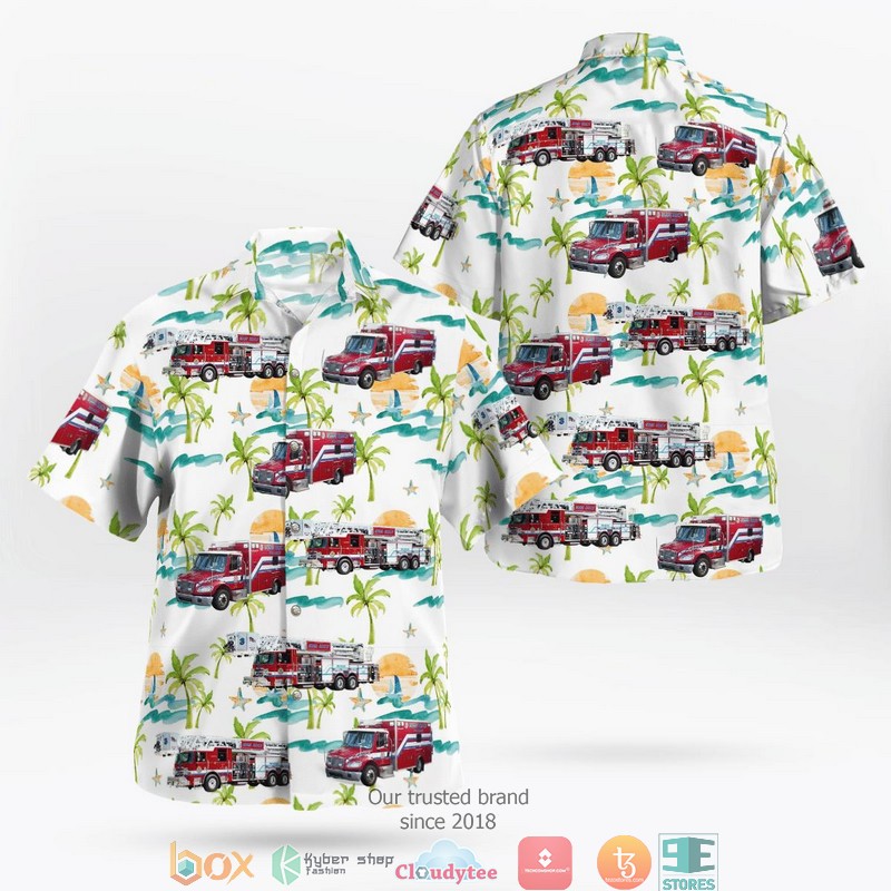Miami Beach Florida Miami Beach Fire Department Hawaiian Shirt Miami Beach Florida Miami Beach Fire Department Hawaiian Shirt