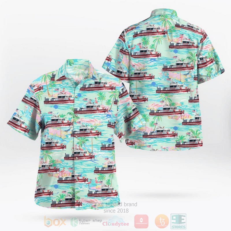 Miami Florida City Of Miami Department Fire Rescue Fireboat 15 Hawaiian Shirt Miami Florida City Of Miami Department Fire Rescue Fireboat 15 Hawaiian Shirt