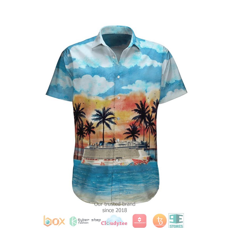 Ncl Norwegian Cruise Line Norwegian Joy Sunrise Short Sleeve Hawaiian Shirt Ncl Norwegian Cruise Line Norwegian Joy Sunrise Short Sleeve Hawaiian Shirt