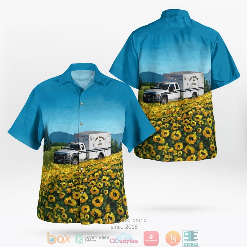 New Orleans Emergency Medical Services Louisiana Ambulance Hawaiian Shirt New Orleans Emergency Medical Services Louisiana Ambulance Hawaiian Shirt