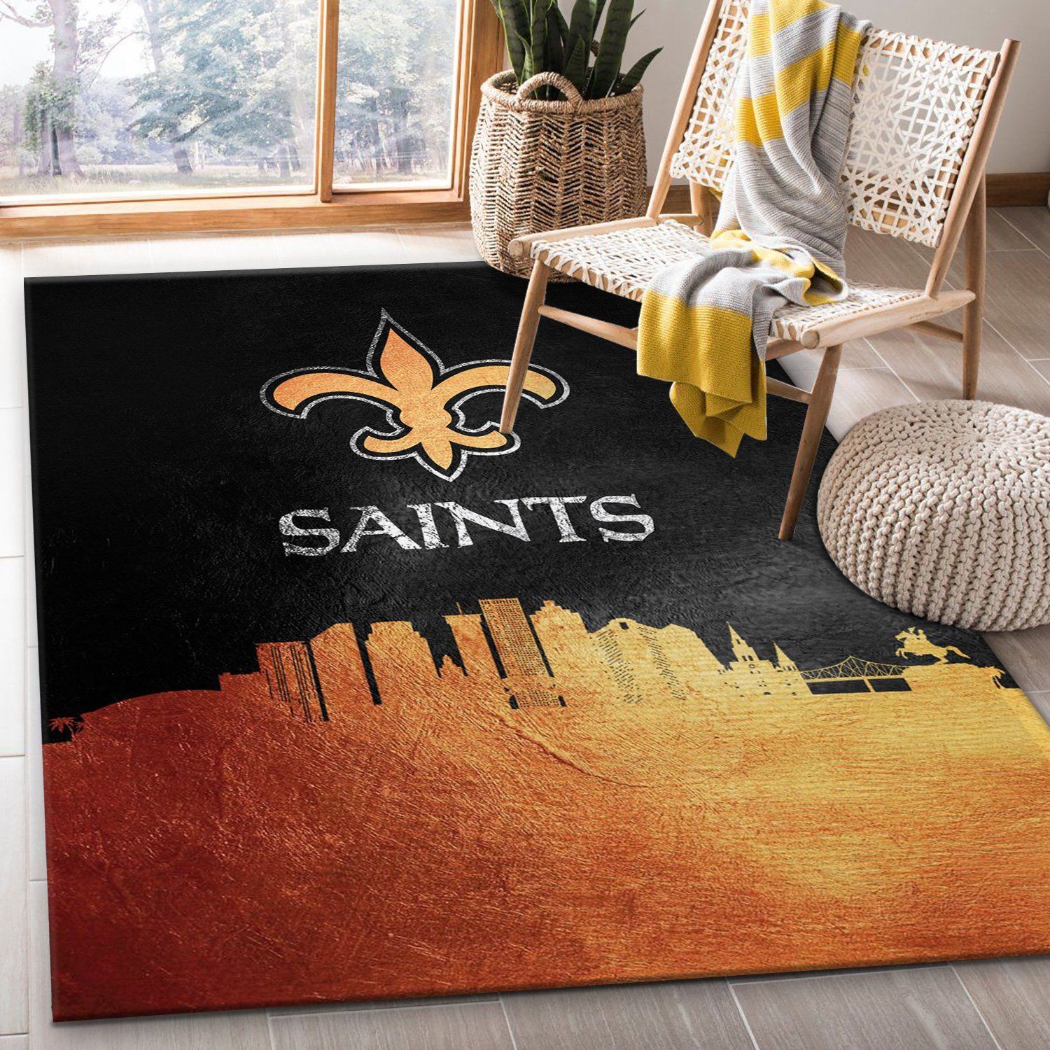 New Orleans Saints Skyline NFL Area Rug For Christmas New Orleans Saints Skyline NFL Area Rug For Christmas