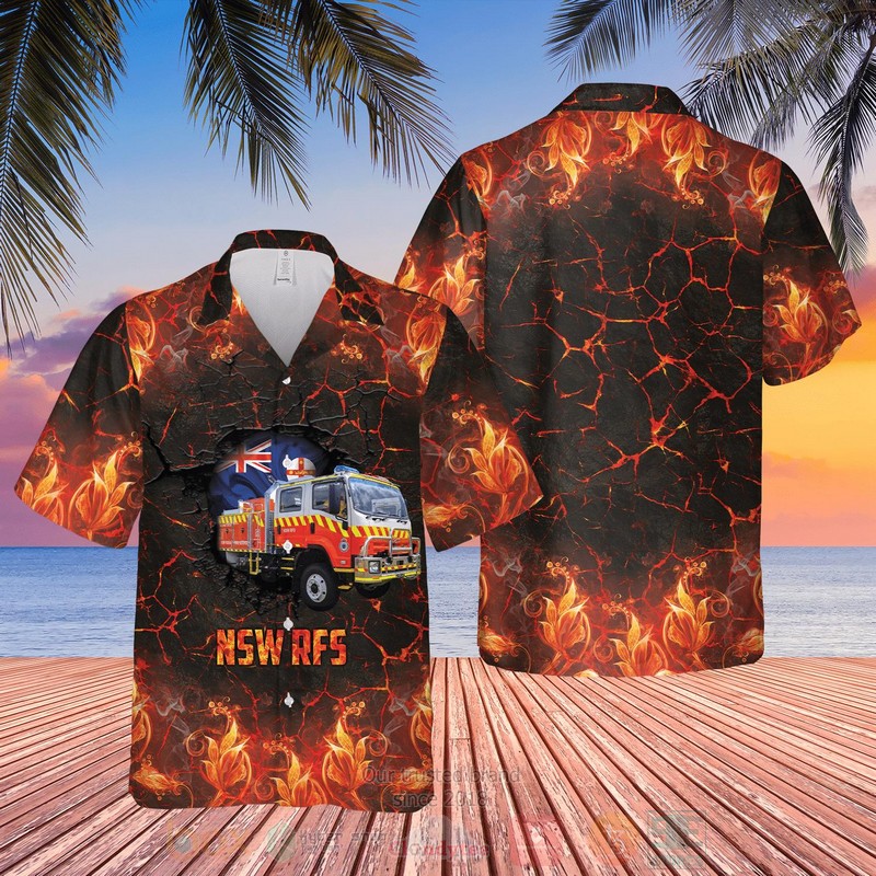 New South Wales Rfs Fire Truck Hawaiian Shirt New South Wales Rfs Fire Truck Hawaiian Shirt