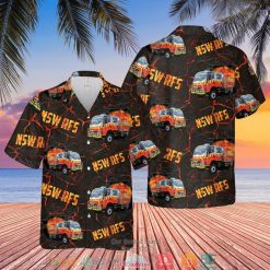 New South Wales Rfs Fire Trucks Short Sleeve Hawaiian Shirt