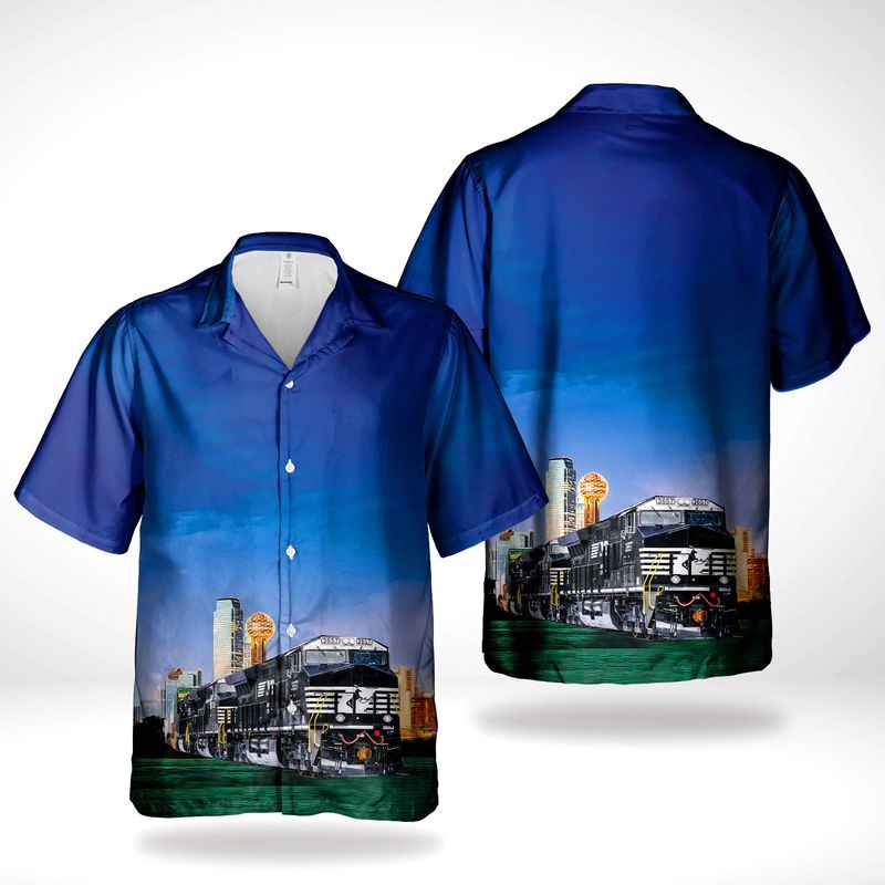 Norfolk Southern Railway Ge Et44Ac Locomotive Hawaiian Shirt Norfolk Southern Railway Ge Et44Ac Locomotive Hawaiian Shirt
