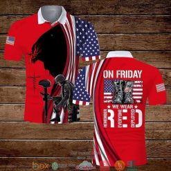 On Friday We Were Red Jesus Army Us Flag Polo Shirt