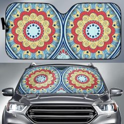 Pastel Ornament Mandala Car Auto Sun Shade