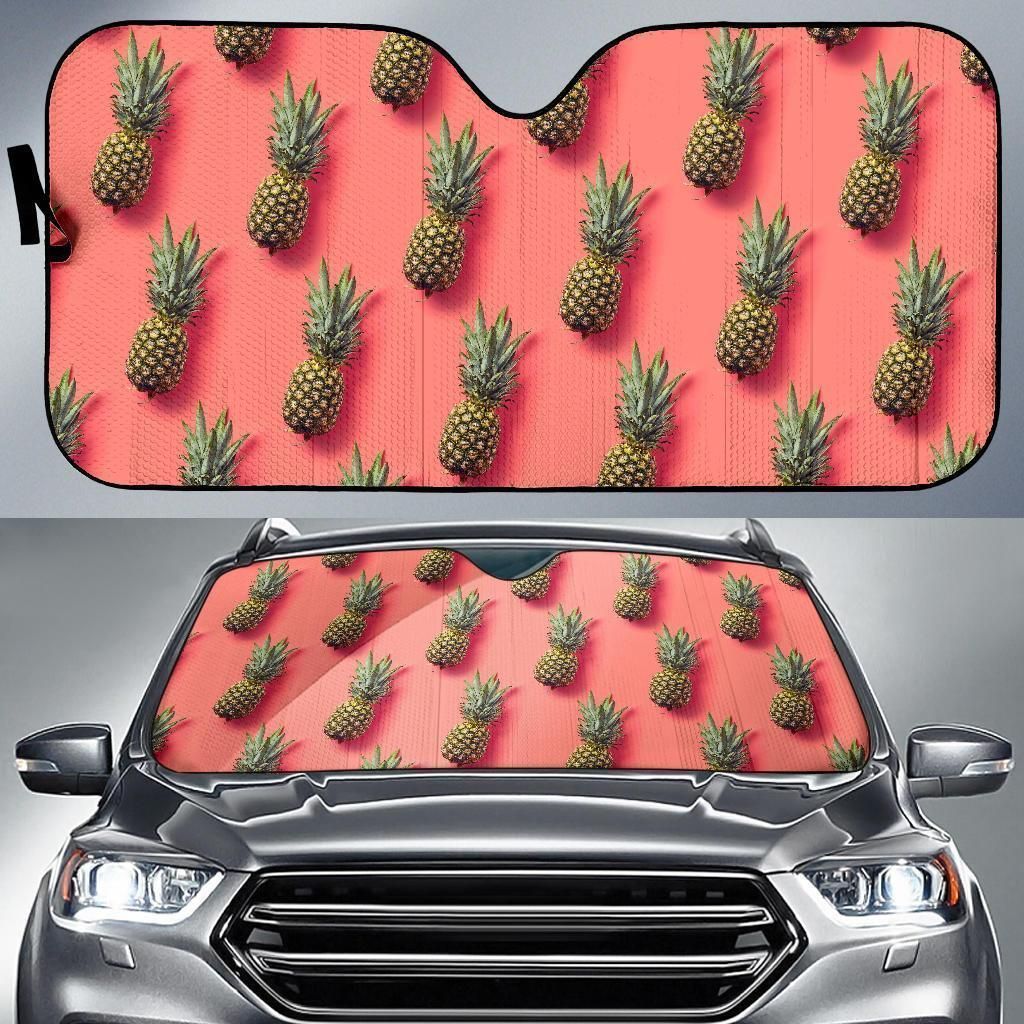 Pastel Pink Pineapple Car Auto Sun Shade Pastel Pink Pineapple Car Auto Sun Shade