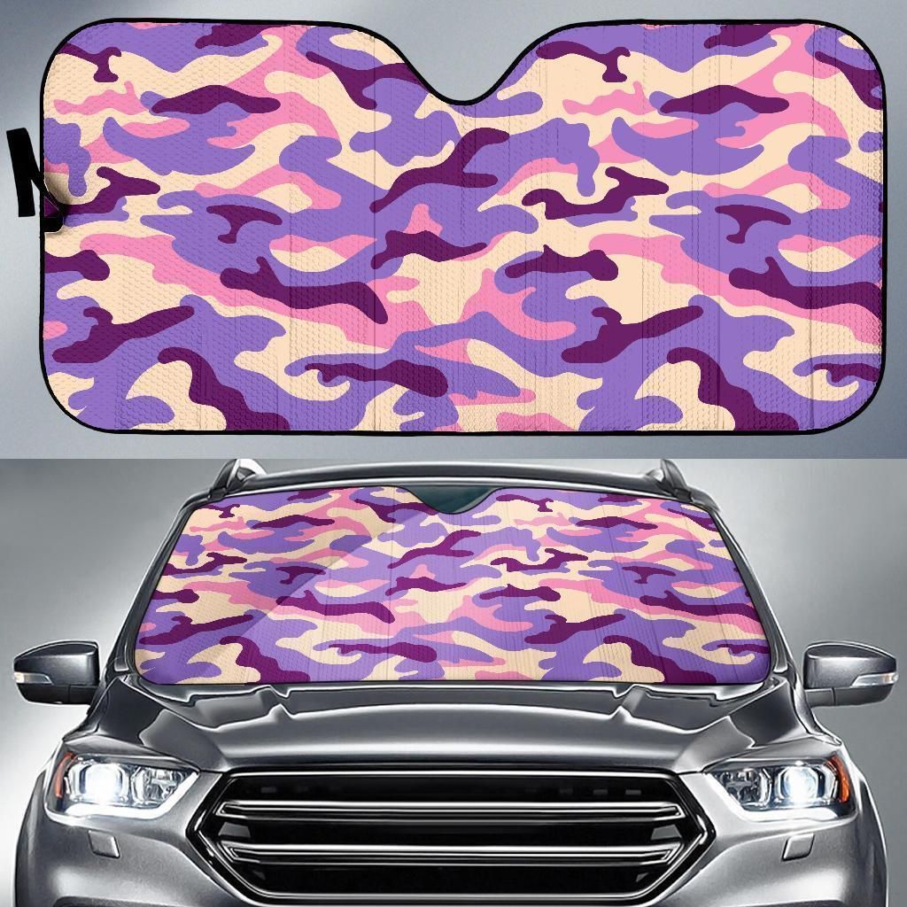 Pastel Purple Camouflage Car Auto Sun Shade Pastel Purple Camouflage Car Auto Sun Shade