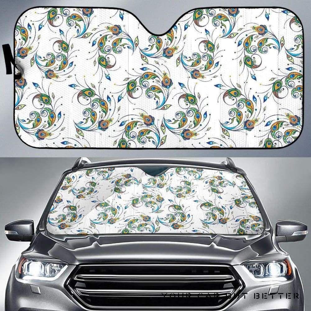 Peacock Feather Pattern Car Auto Sun Shade Peacock Feather Pattern Car Auto Sun Shade