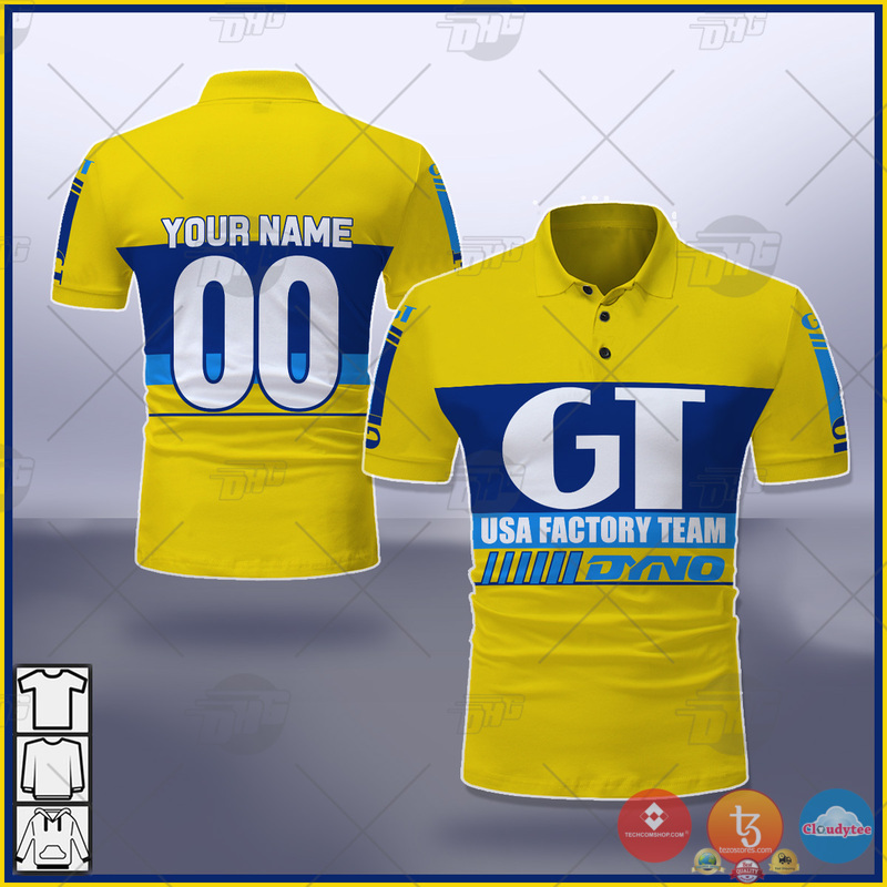 Personalized Bmx Gt Usa Factory Team Yellow 1985 Polo Shirt Personalized Bmx Gt Usa Factory Team Yellow 1985 Polo Shirt