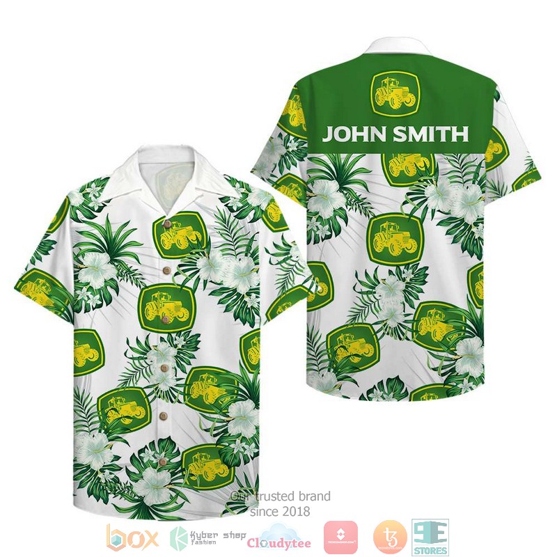 Personalized Farmer Tractor Floral Pattern Hawaiian Shirt Personalized Farmer Tractor Floral Pattern Hawaiian Shirt