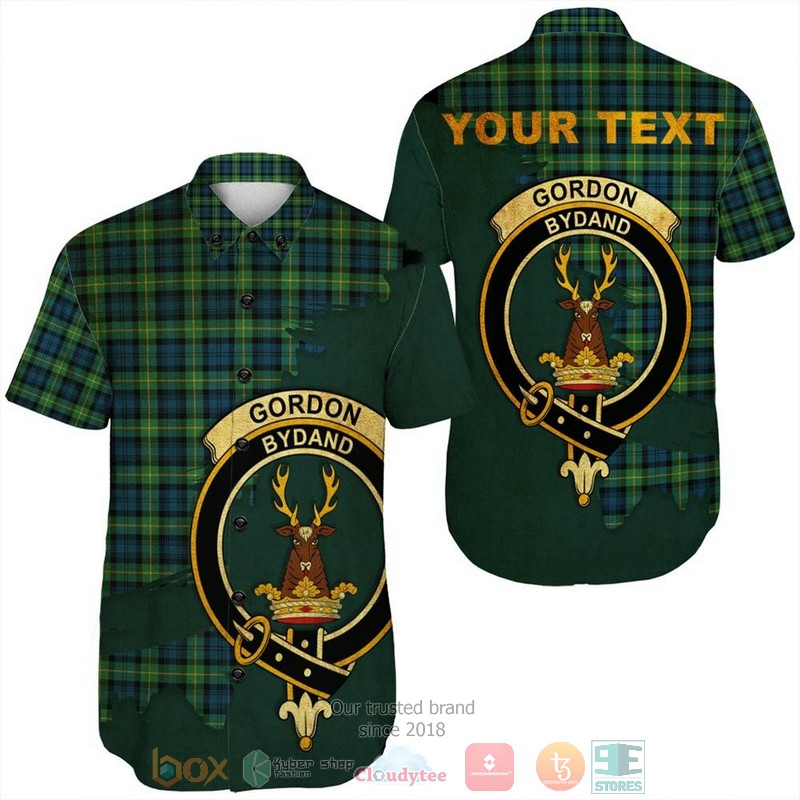 Personalized Gordon Dress Ancient Tartan Crest Custom Hawaiian Shirt Personalized Gordon Dress Ancient Tartan Crest Custom Hawaiian Shirt