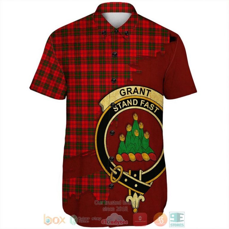 Personalized-Grant-Weathered-Tartan-Crest-Custom-Hawaiian-Shirt-1