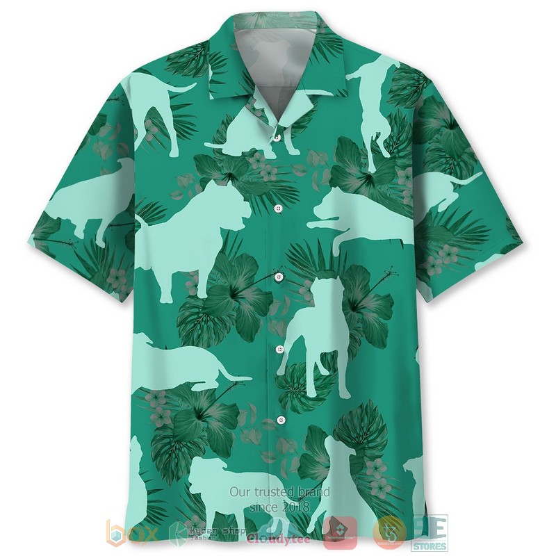 Pitbull Kelly Green Hawaiian Shirt Pitbull Kelly Green Hawaiian Shirt