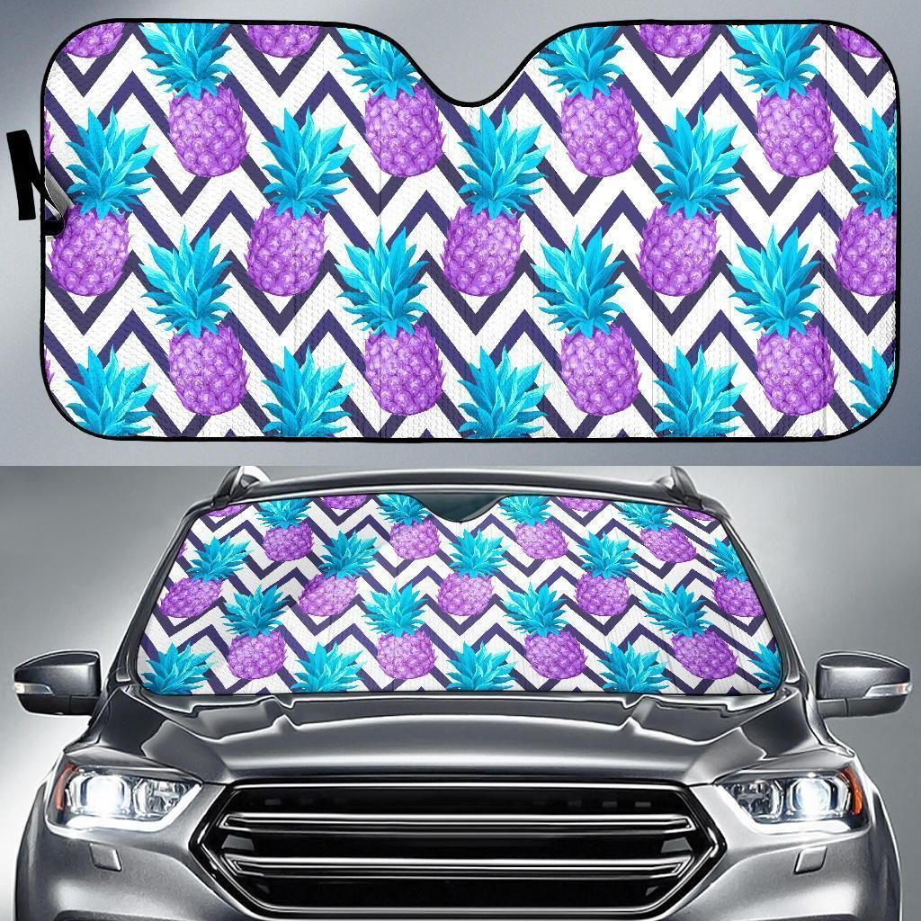 Purple Zig Zag Pineapple Car Auto Sun Shade Purple Zig Zag Pineapple Car Auto Sun Shade