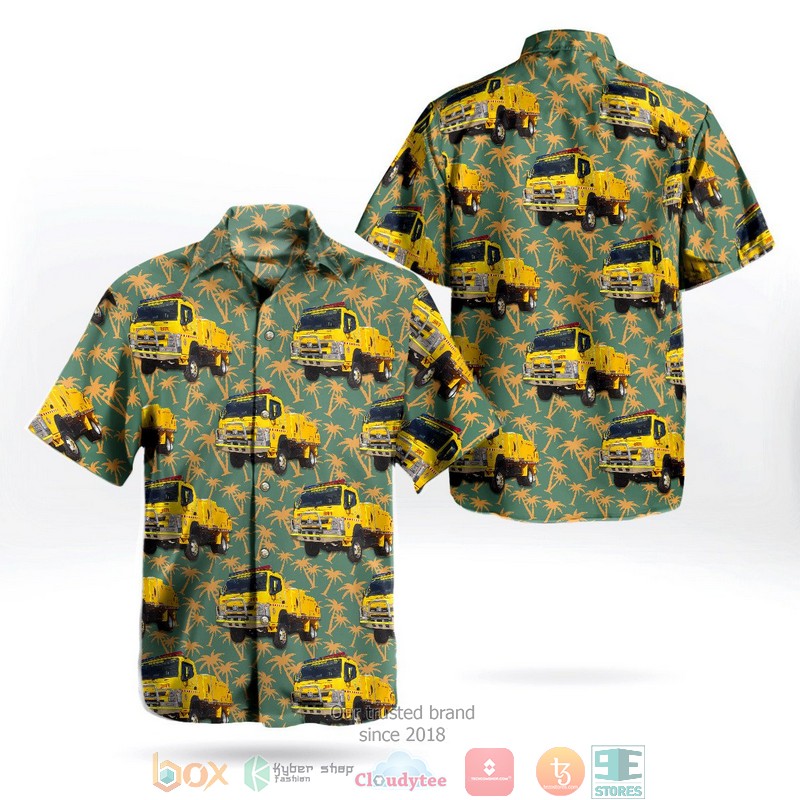 Queensland Rural Fire Service Fire Truck Hawaiian Shirt Queensland Rural Fire Service Fire Truck Hawaiian Shirt