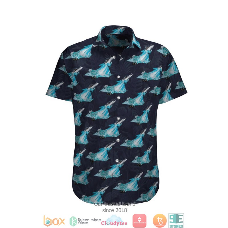 Rafale Solo Display Dark Blue Short Sleeve Hawaiian Shirt Rafale Solo Display Dark Blue Short Sleeve Hawaiian Shirt