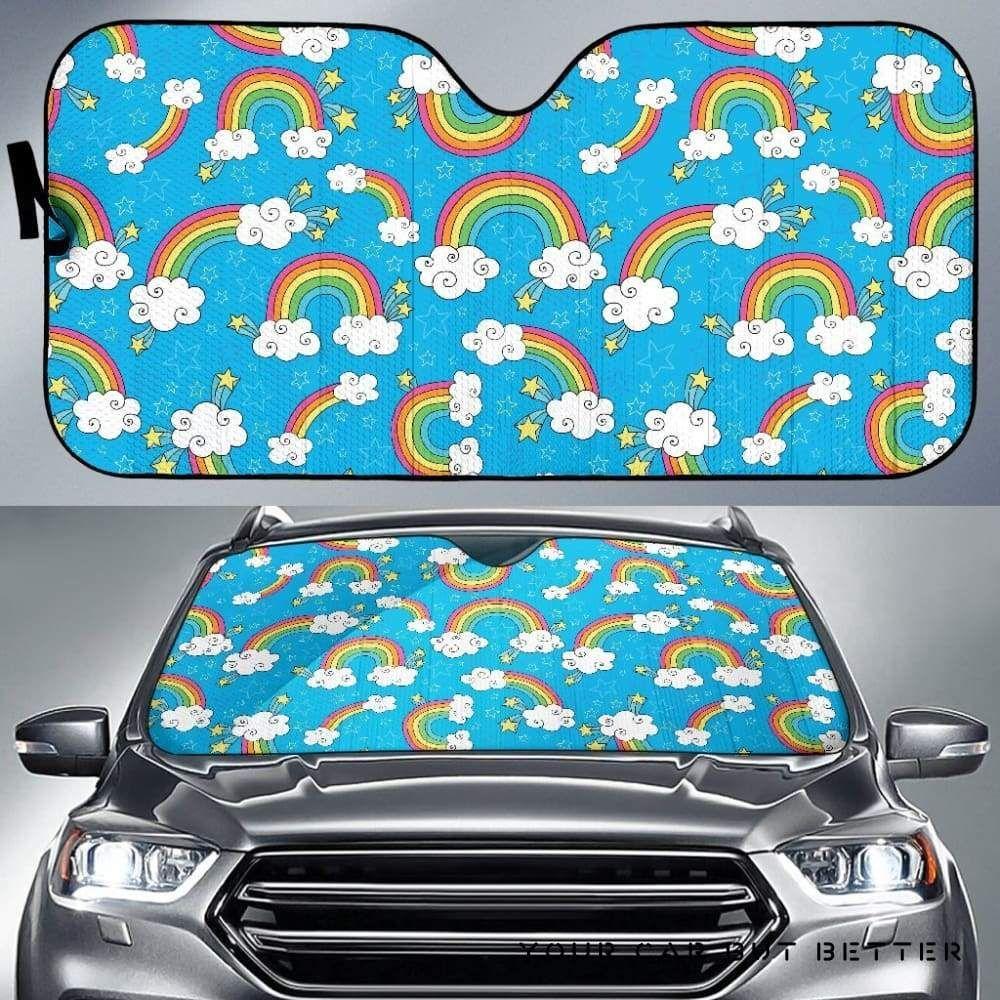 Rainbows Sky Clouds Pattern Car Auto Sun Shade Rainbows Sky Clouds Pattern Car Auto Sun Shade