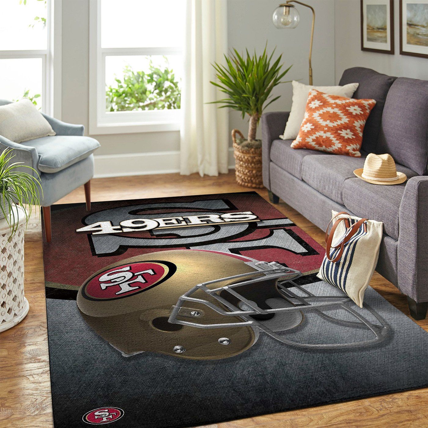 San Francisco 49ers Nfl Team Logo Helmet Style Nice Gift Home Decor Rectangle Area Rug San Francisco 49ers Nfl Team Logo Helmet Style Nice Gift Home Decor Rectangle Area Rug