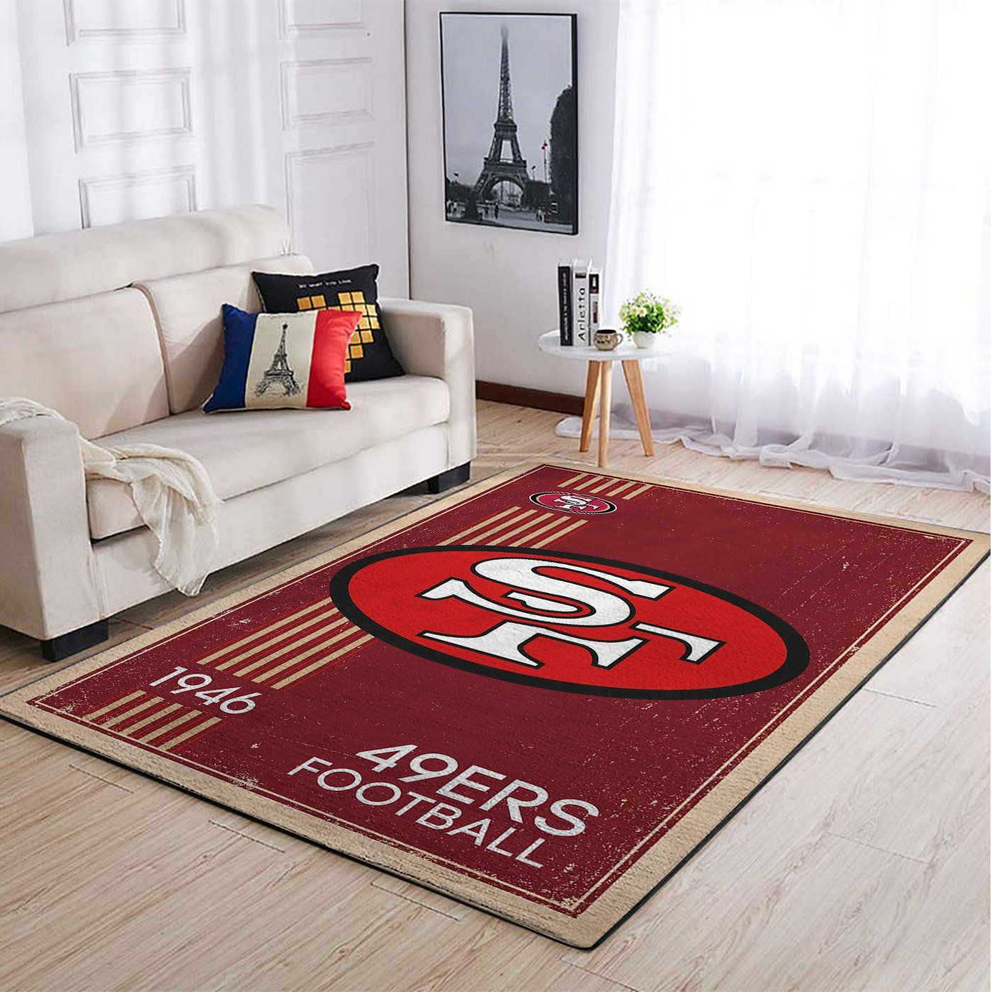 San Francisco 49ers Nfl Team Logo Retro Style Nice Gift Home Decor Rectangle Area Rug San Francisco 49ers Nfl Team Logo Retro Style Nice Gift Home Decor Rectangle Area Rug