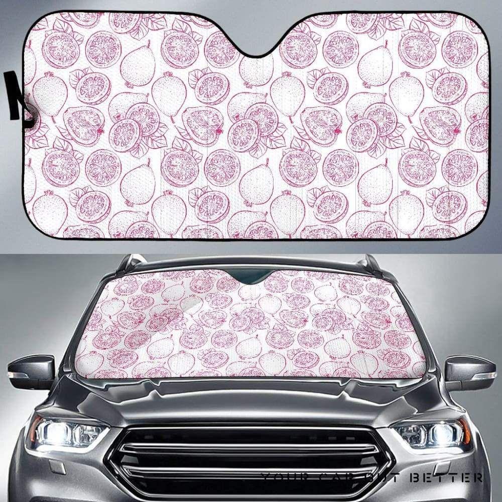 Sketch Guava Pattern Car Auto Sun Shade Sketch Guava Pattern Car Auto Sun Shade