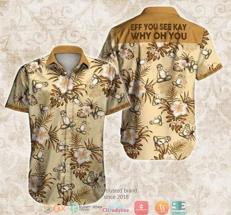 Sloth Awesome Colorful Short Sleeve Hawaiian Shirt Sloth Awesome Colorful Short Sleeve Hawaiian Shirt