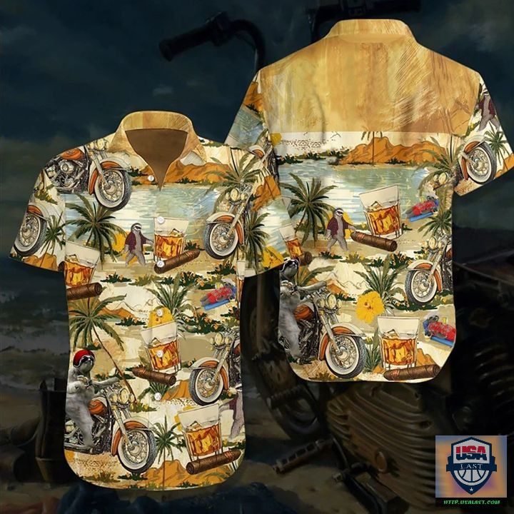Sloth Motorcycle Hawaiian Shirt Sloth Motorcycle Hawaiian Shirt