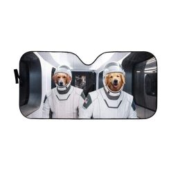 Space X Golden Retriever Car Auto Sun Shade