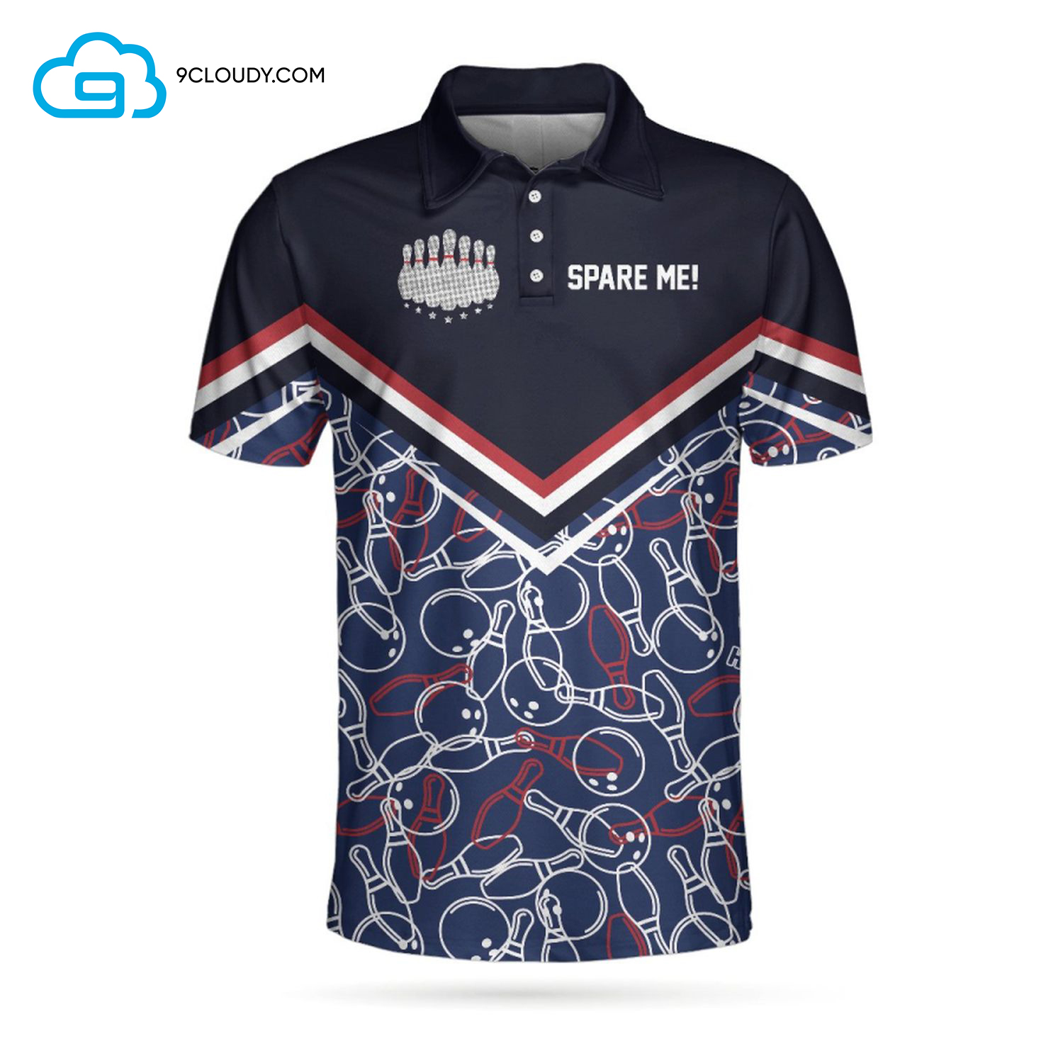 Spare Me Bowling Full Printing Polo Shirt Spare Me Bowling Full Printing Polo Shirt