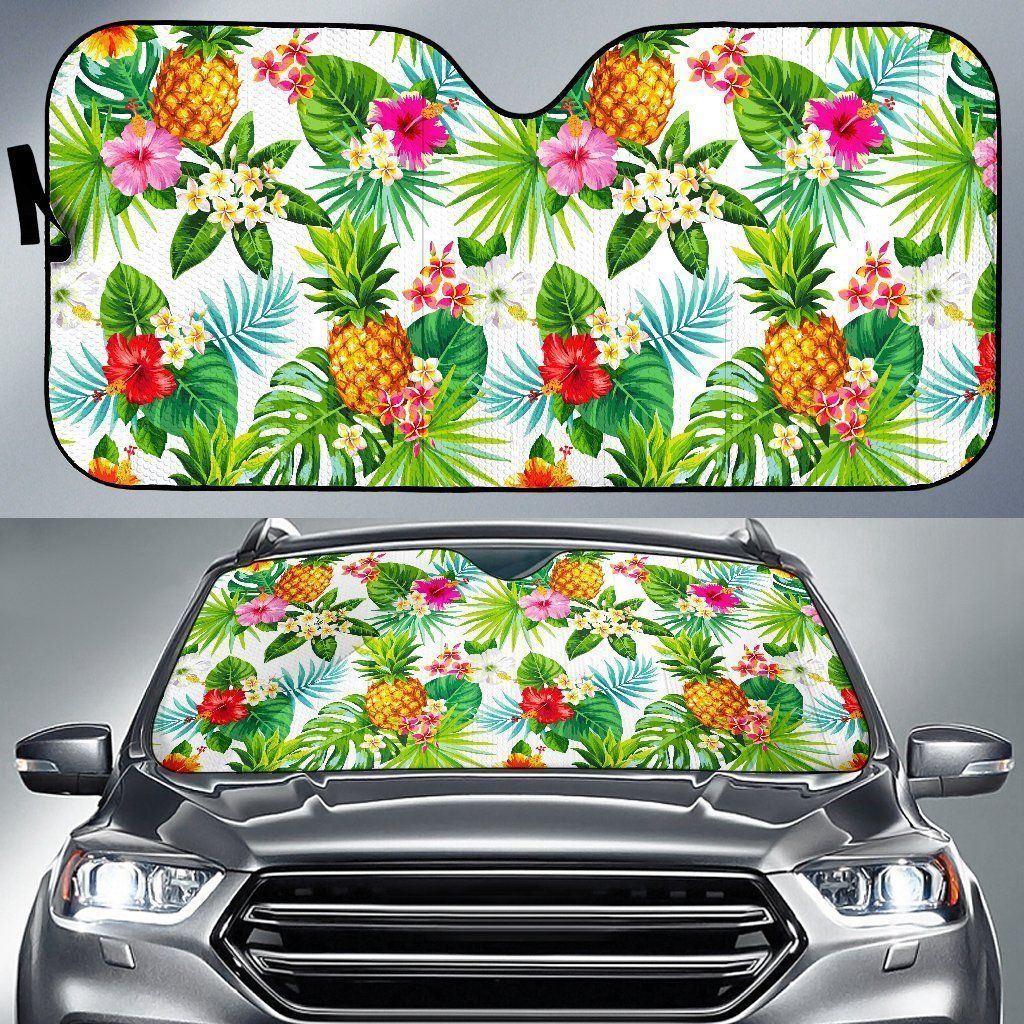 Tropical Aloha Pineapple Car Auto Sun Shade Tropical Aloha Pineapple Car Auto Sun Shade