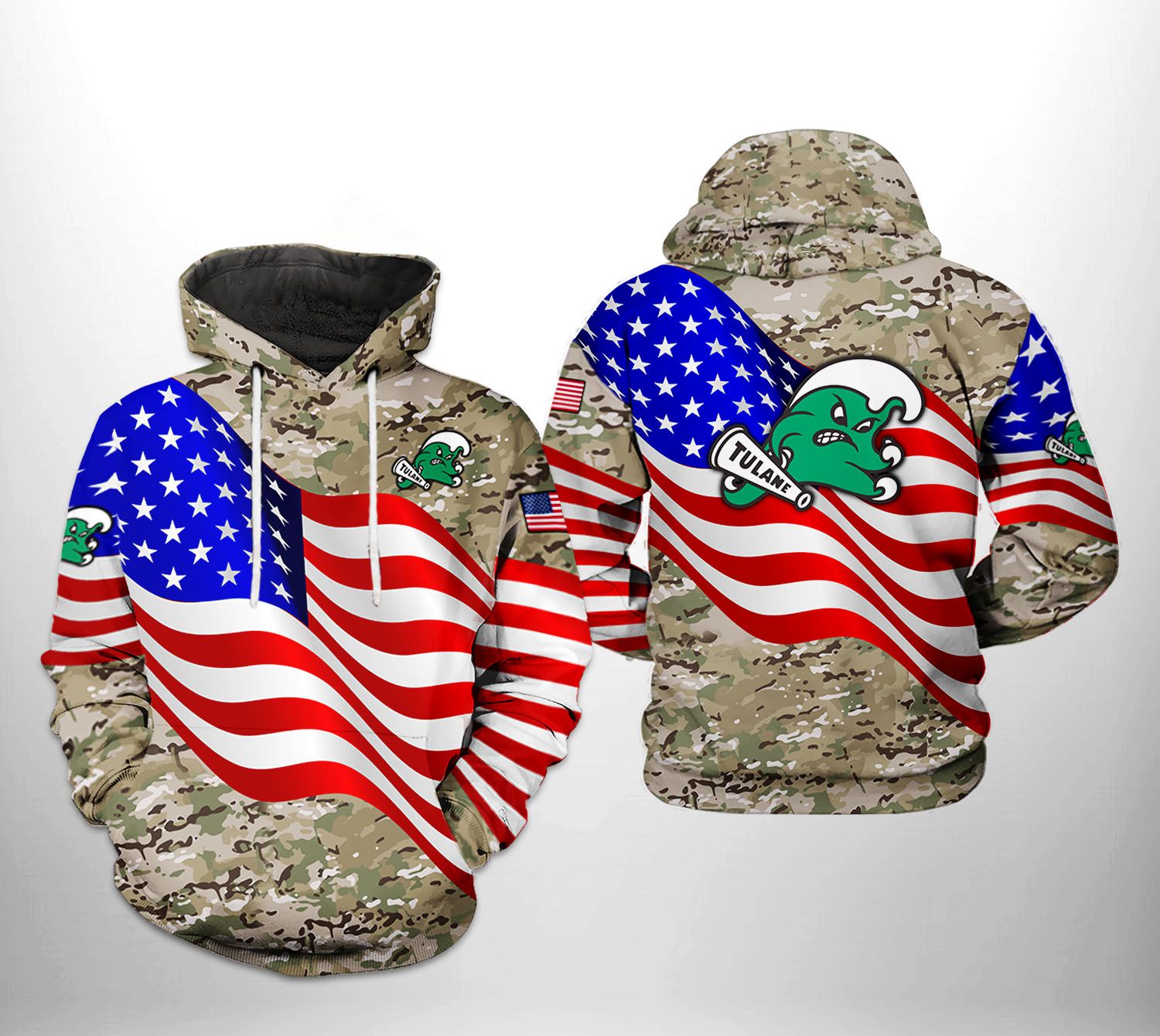 Tulane Green Wave NCAA US Flag Camo Veteran 3D Printed Hoodie/Zipper Hoodie - 661e68bbbe0d Tulane Green Wave NCAA US Flag Camo Veteran 3D Printed Hoodie/Zipper Hoodie - 661e68bbbe0d