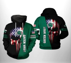 Tulane Green Wave NCAA US Flag Skull 3D Printed Hoodie/Zipper Hoodie - 57b61061e6d8