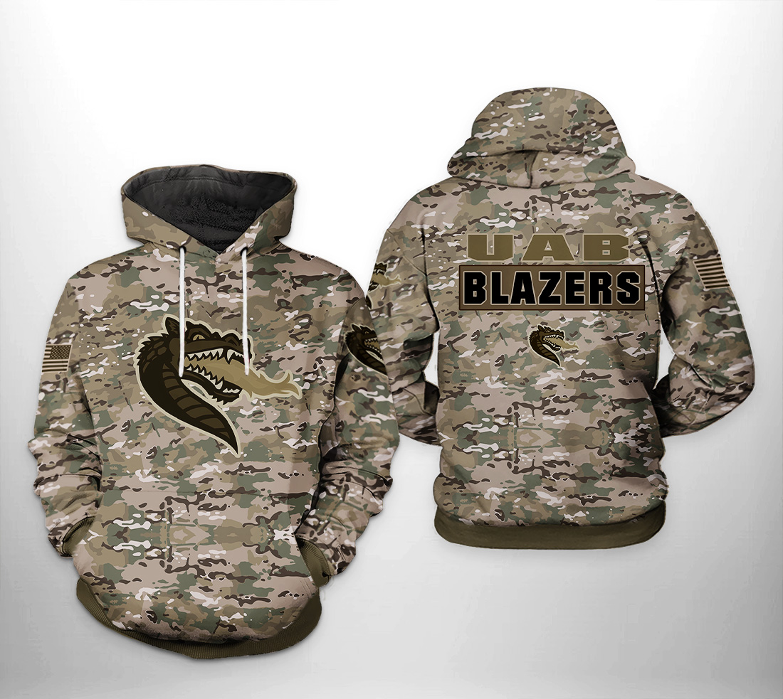 UAB Blazers NCAA Camo Veteran 3D Printed Hoodie/Zipper Hoodie - dd9d2c97a857 UAB Blazers NCAA Camo Veteran 3D Printed Hoodie/Zipper Hoodie - dd9d2c97a857