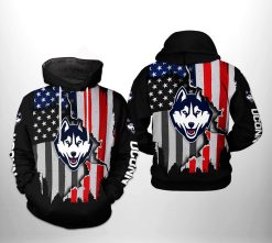 UConn Huskies NCAA US Flag 3D Printed Hoodie/Zipper Hoodie - 40f3ac717834