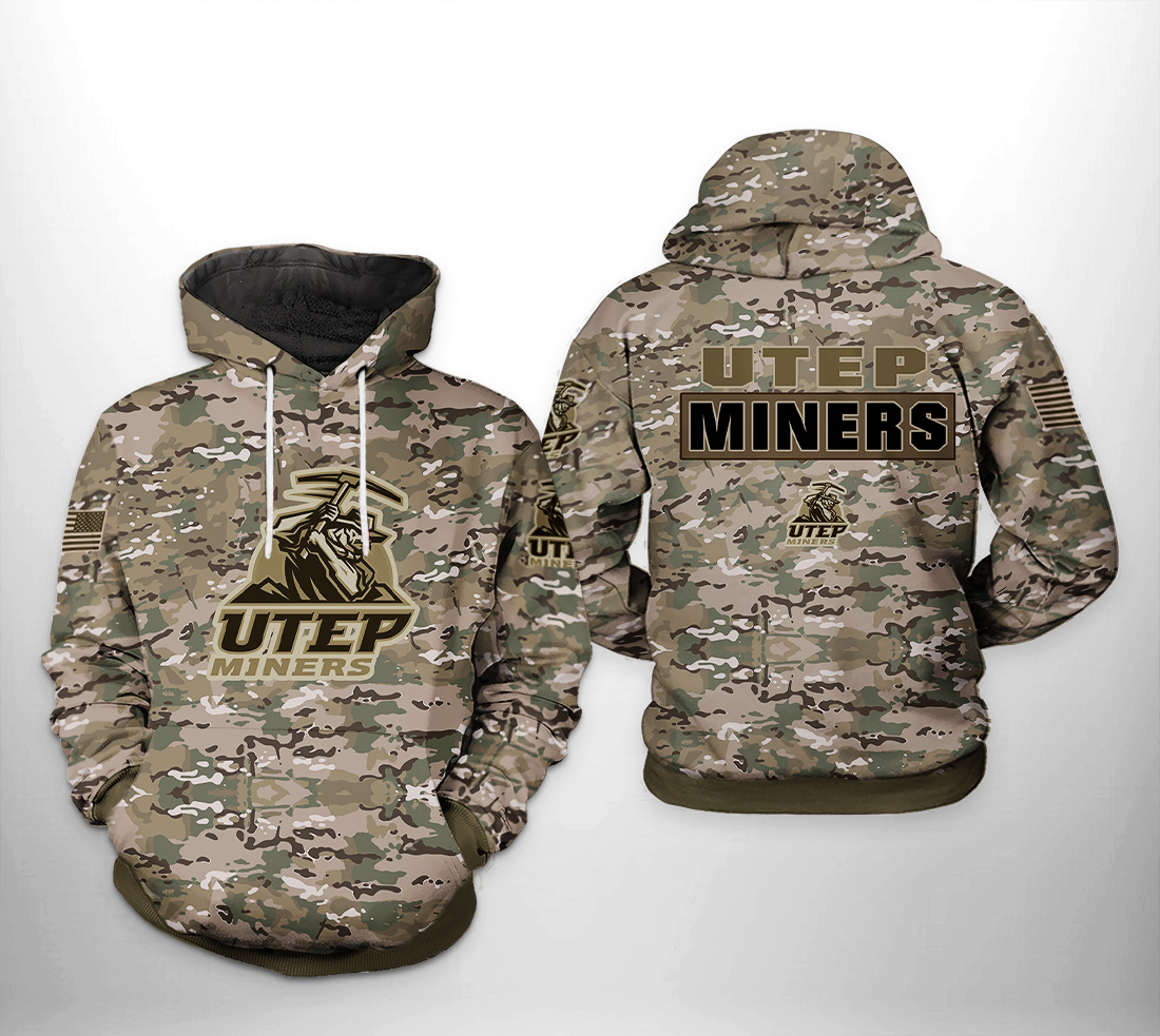 UTEP Miners NCAA Camo Veteran 3D Printed Hoodie/Zipper Hoodie - 636a19fc7e9d UTEP Miners NCAA Camo Veteran 3D Printed Hoodie/Zipper Hoodie - 636a19fc7e9d