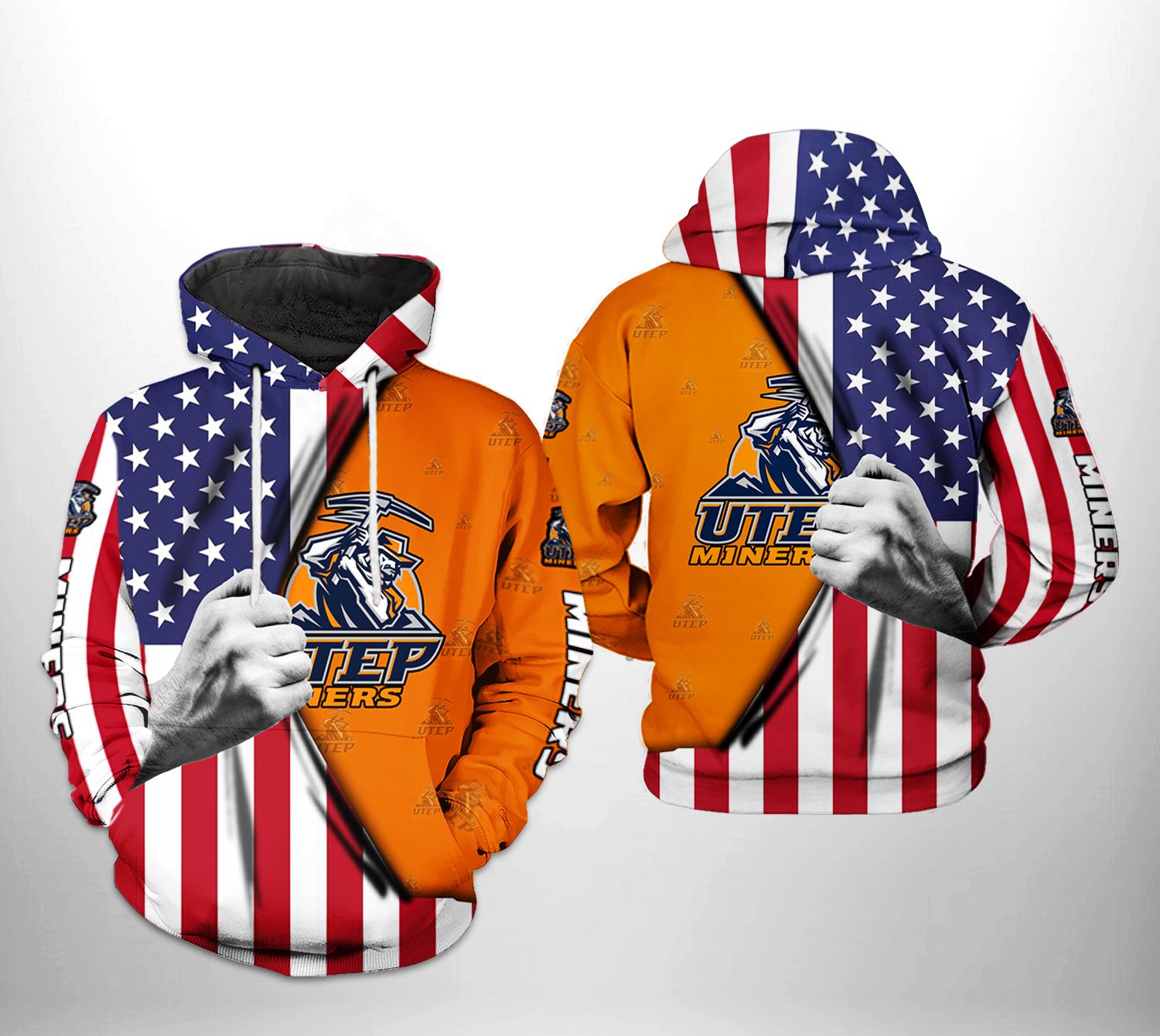 UTEP Miners NCAA US Flag 3D Printed Hoodie/Zipper Hoodie - 4dcc7db3d4d3 UTEP Miners NCAA US Flag 3D Printed Hoodie/Zipper Hoodie - 4dcc7db3d4d3