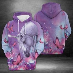 Unicorn Purple 3D Printed Hoodie/Zipper Hoodie - ffbcfb75c808
