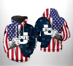 Utah State Aggies NCAA US Flag 3D Printed Hoodie/Zipper Hoodie - 318690a93a25