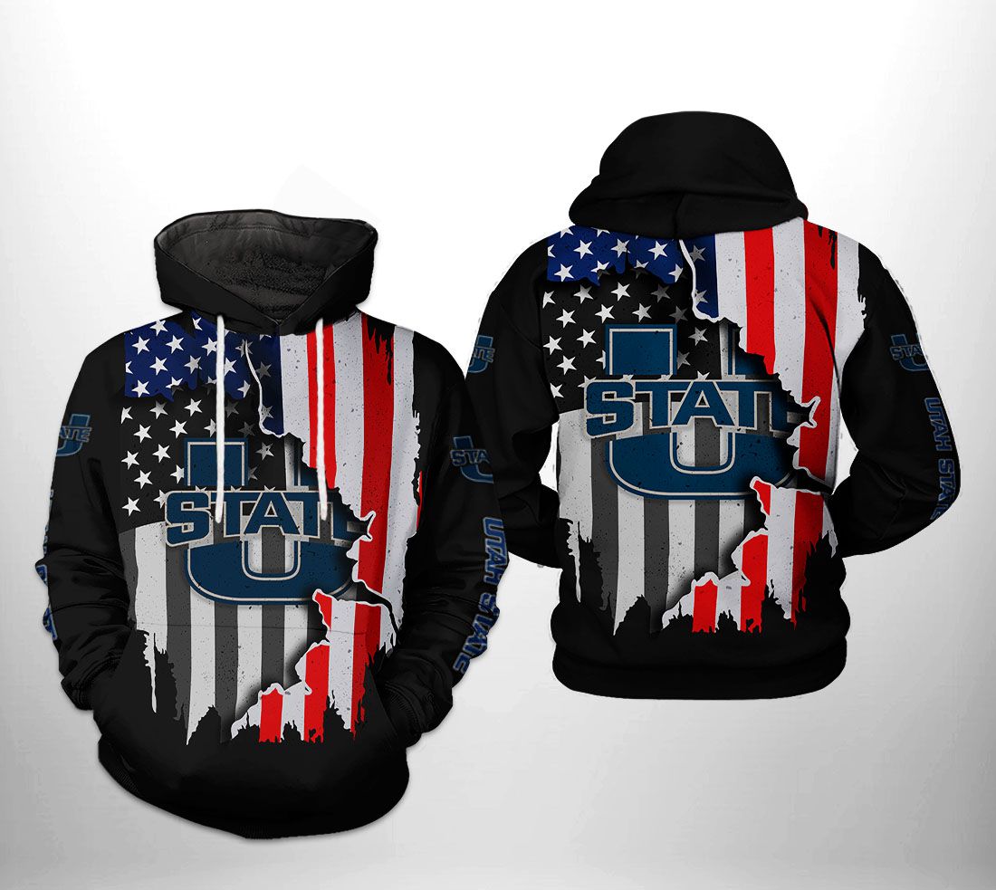 Utah State Aggies NCAA US Flag 3D Printed Hoodie/Zipper Hoodie - a39fb5960780 Utah State Aggies NCAA US Flag 3D Printed Hoodie/Zipper Hoodie - a39fb5960780