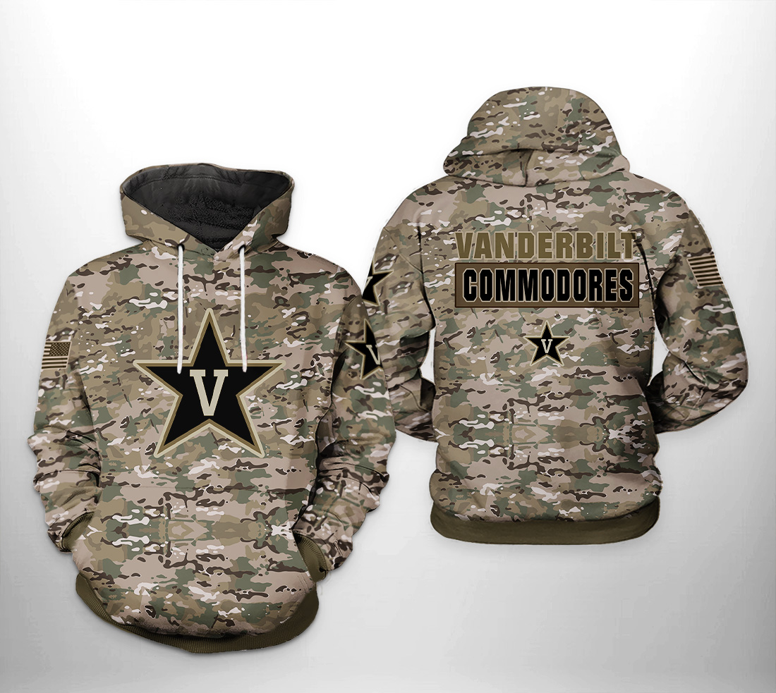 Vanderbilt Commodores NCAA Camo Veteran 3D Printed Hoodie/Zipper Hoodie - 2474383f2f57 Vanderbilt Commodores NCAA Camo Veteran 3D Printed Hoodie/Zipper Hoodie - 2474383f2f57