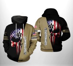 Vanderbilt Commodores NCAA US Flag Skull 3D Printed Hoodie/Zipper Hoodie - 6cd7dc3256f9