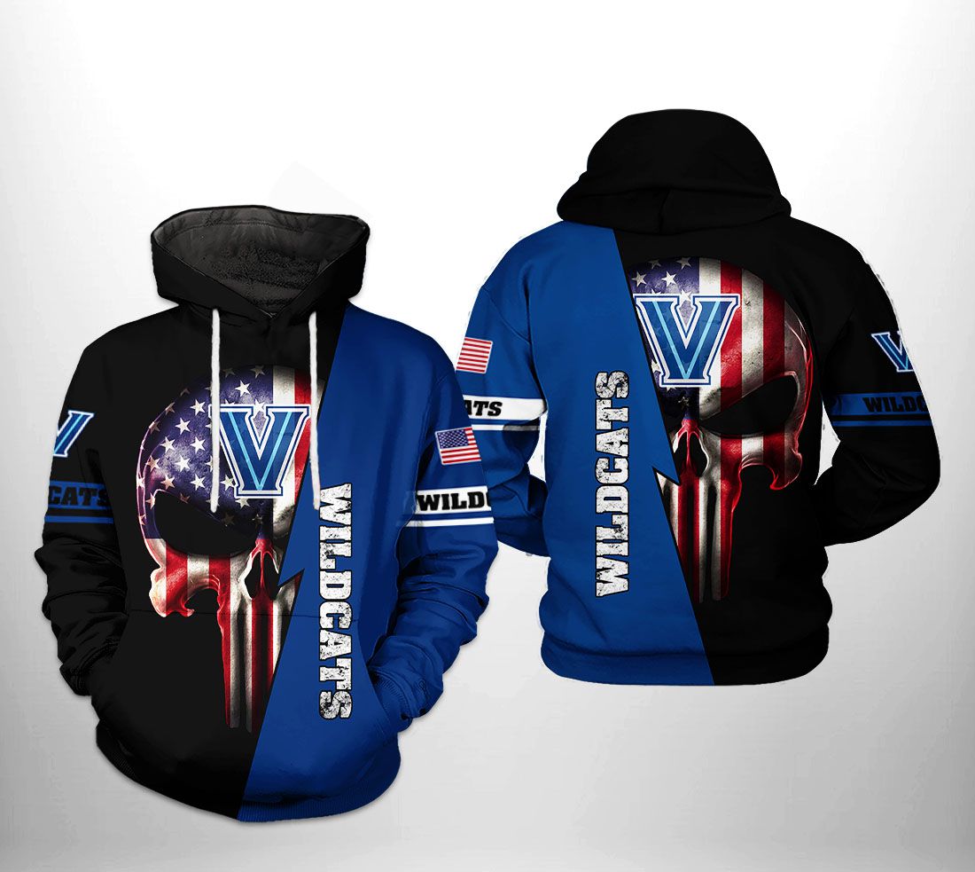 Villanova Wildcats NCAA US Flag Skull 3D Printed Hoodie/Zipper Hoodie - 91815752b84e Villanova Wildcats NCAA US Flag Skull 3D Printed Hoodie/Zipper Hoodie - 91815752b84e