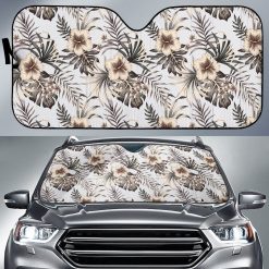 Vintage Hibiscus Plumeria Car Auto Sun Shade