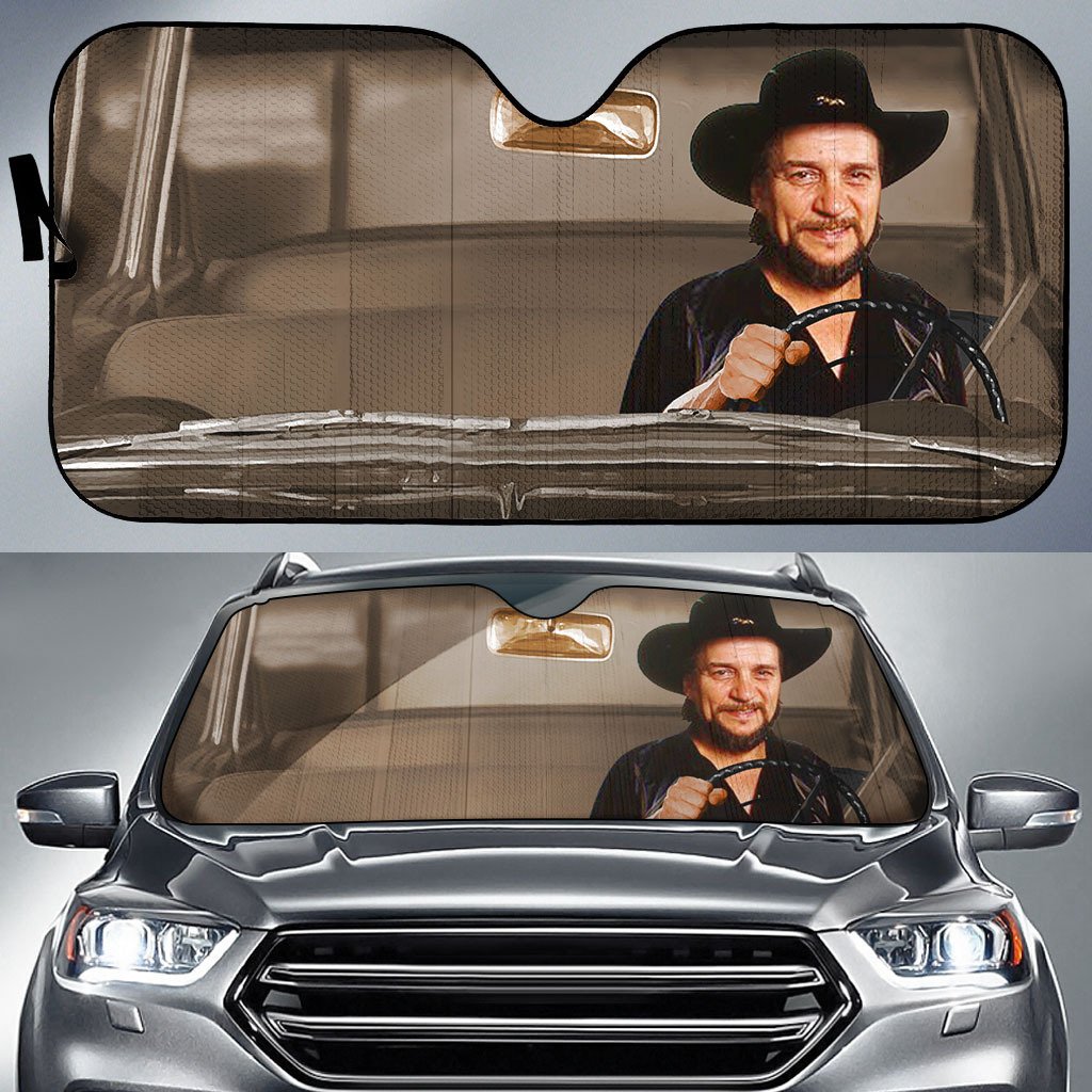 Waylon Jennings Car Auto Sun Shade Waylon Jennings Car Auto Sun Shade